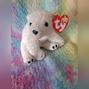 TY Beanie Baby Aurora Polar Bear, Vintage, With Tags.